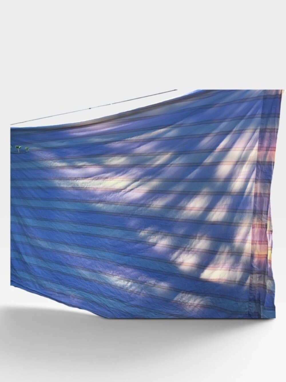 Shabby Chic Rachel Aswell KING pink yellow awning stripe flat sheet